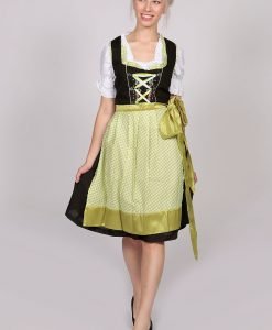 German Dirndl Dress Amara Black Green