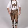 Trachten Short Lederhosen Real Shaded Brown