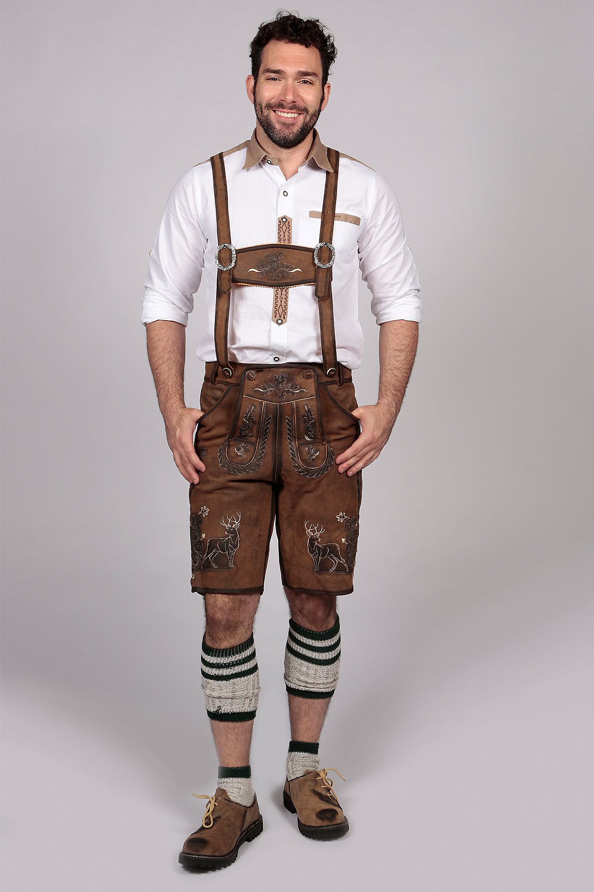 Trachten Short Lederhosen Dark Wild Brown - Image 2