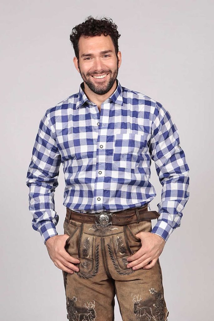 Blue Lederhosen Shirt for Sale - German Lederhosen Shirt SRT-03