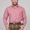 M-SRT-06 - Red Lederhosen Shirt Checkered Bavarian Oktoberfest