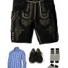 Lederhosen Men Sets. Lederhosen, Bavarian Shirt, Socks and Shoes