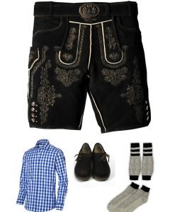 Lederhosen Men Sets. Lederhosen, Bavarian Shirt, Socks and Shoes
