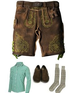 Lederhosen Men Sets. Lederhosen, Bavarian Shirt, Socks and Shoes
