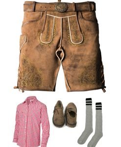 Lederhosen Men Sets. Lederhosen, Bavarian Shirt, Socks and Shoes