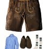 Lederhosen Men Sets. Lederhosen, Bavarian Shirt, Socks and Shoes