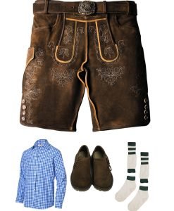 Lederhosen Men Sets. Lederhosen, Bavarian Shirt, Socks and Shoes
