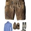 Lederhosen Men Sets. Lederhosen, Bavarian Shirt, Socks and Shoes