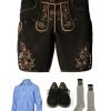 Lederhosen Men Sets. Lederhosen, Bavarian Shirt, Socks and Shoes