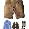 Lederhosen Men Sets. Lederhosen, Bavarian Shirt, Socks and Shoes