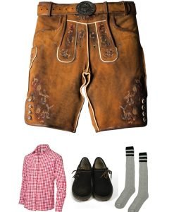 Lederhosen Men Sets. Lederhosen, Bavarian Shirt, Socks and Shoes