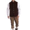 Embroidered Traditional German Waistcoat Brown