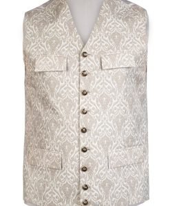Gray Lederhosen Waistcoat With Bavarian Opulence