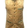 Chestnut Golden Brown Leather Waistcoat
