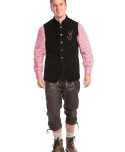 Embroidered German Waistcoat Dull Black