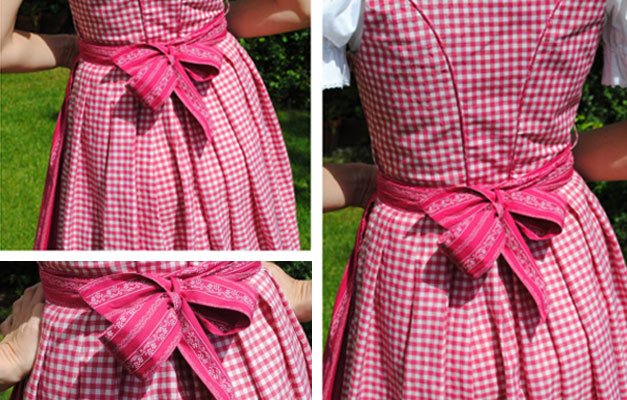 Tied on the back and center